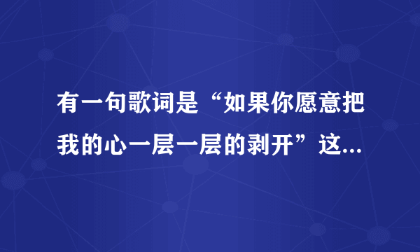 有一句歌词是“如果你愿意把我的心一层一层的剥开”这首歌的歌名是什么