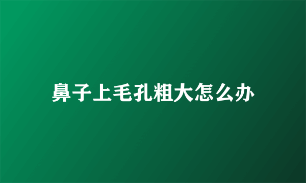 鼻子上毛孔粗大怎么办