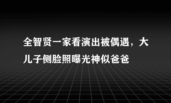 全智贤一家看演出被偶遇，大儿子侧脸照曝光神似爸爸