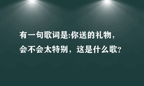 有一句歌词是:你送的礼物，会不会太特别，这是什么歌？