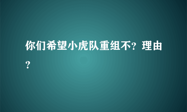 你们希望小虎队重组不？理由？