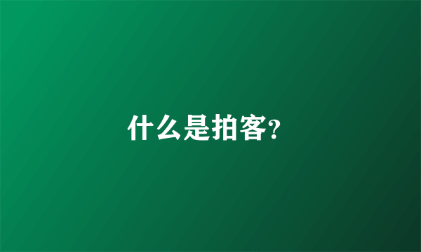 什么是拍客？