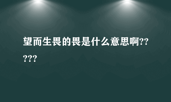 望而生畏的畏是什么意思啊?????