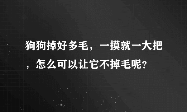 狗狗掉好多毛，一摸就一大把，怎么可以让它不掉毛呢？