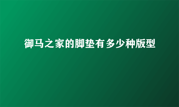 御马之家的脚垫有多少种版型