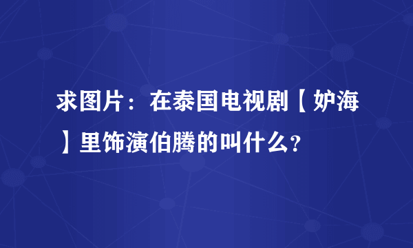 求图片：在泰国电视剧【妒海】里饰演伯腾的叫什么？