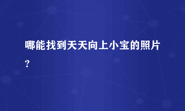 哪能找到天天向上小宝的照片?