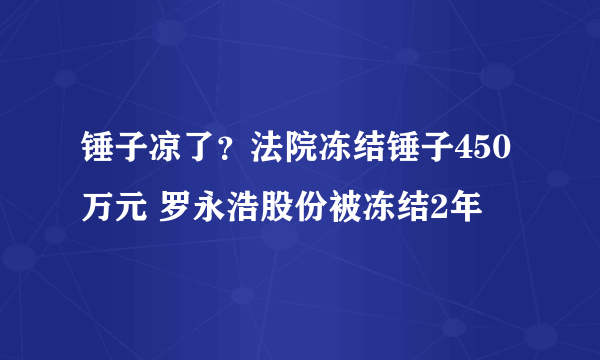 锤子凉了？法院冻结锤子450万元 罗永浩股份被冻结2年