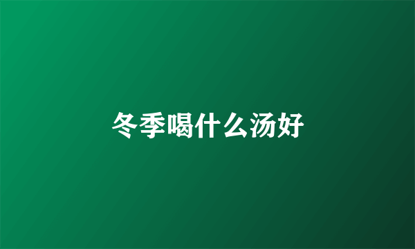 冬季喝什么汤好