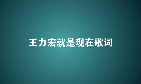 王力宏就是现在歌词