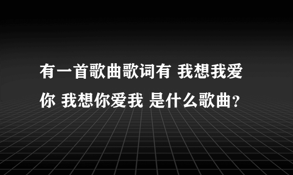 有一首歌曲歌词有 我想我爱你 我想你爱我 是什么歌曲？