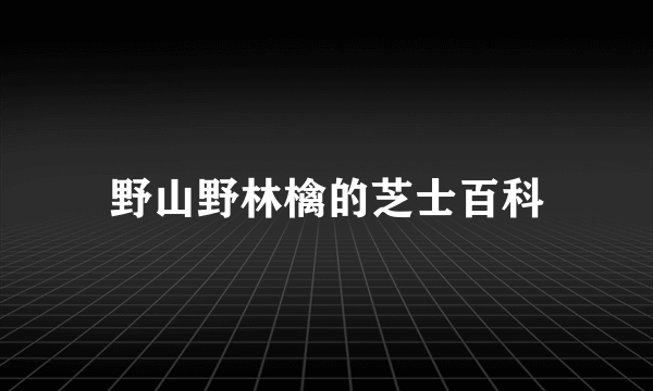 野山野林檎的芝士百科