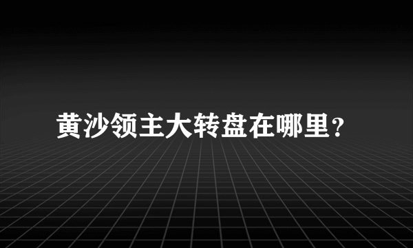 黄沙领主大转盘在哪里？