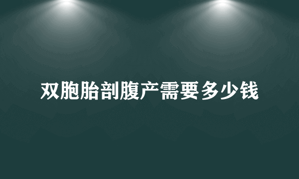 双胞胎剖腹产需要多少钱