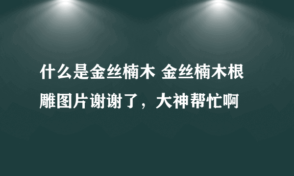 什么是金丝楠木 金丝楠木根雕图片谢谢了，大神帮忙啊