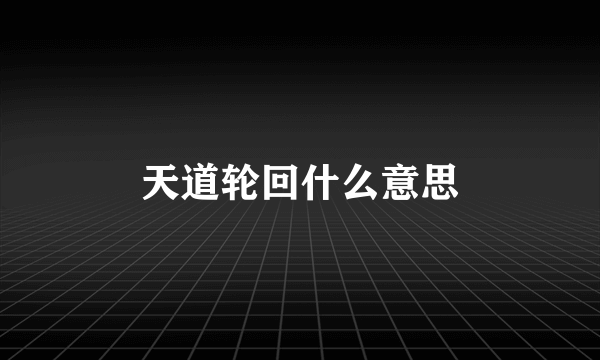 天道轮回什么意思