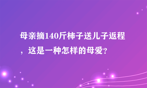 母亲摘140斤柿子送儿子返程，这是一种怎样的母爱？