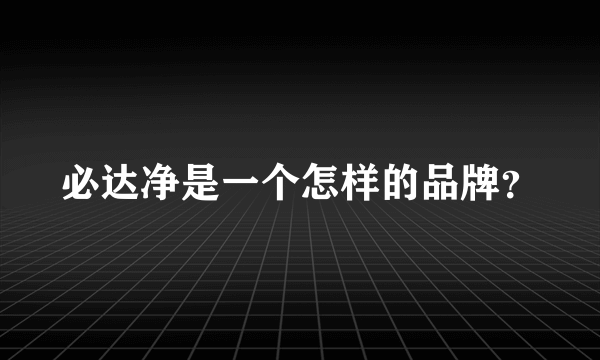 必达净是一个怎样的品牌？