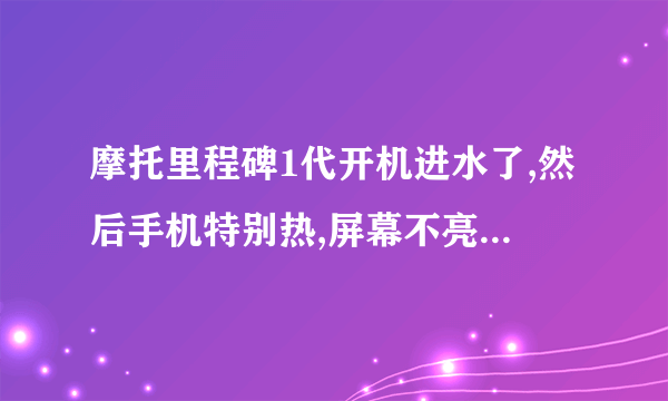 摩托里程碑1代开机进水了,然后手机特别热,屏幕不亮,后来去清洗了一下,开不开机了,怎么处理啊,