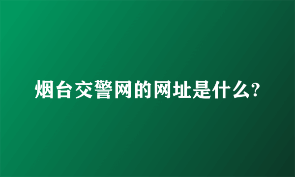 烟台交警网的网址是什么?