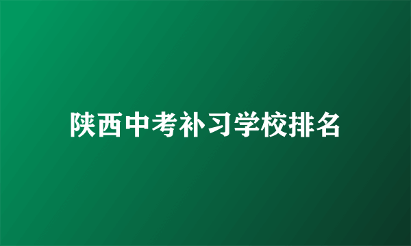 陕西中考补习学校排名