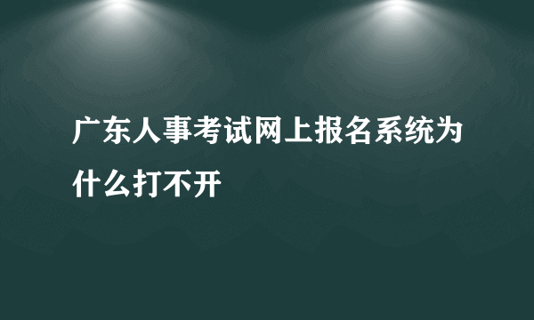 广东人事考试网上报名系统为什么打不开