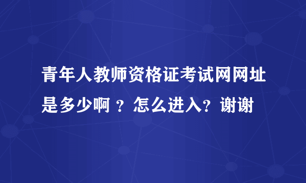 青年人教师资格证考试网网址是多少啊 ？怎么进入？谢谢