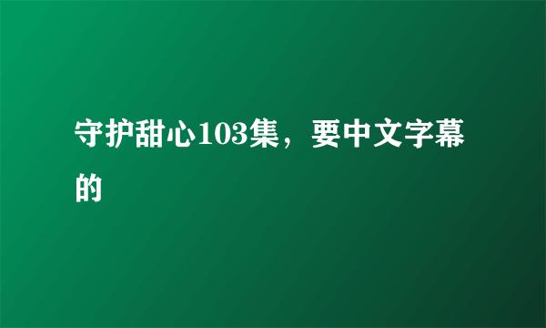 守护甜心103集，要中文字幕的