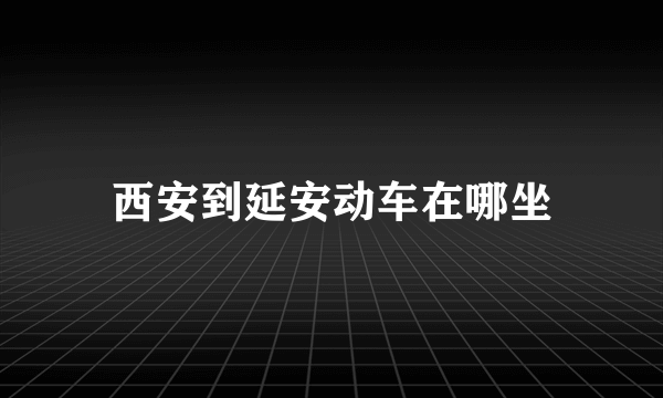 西安到延安动车在哪坐