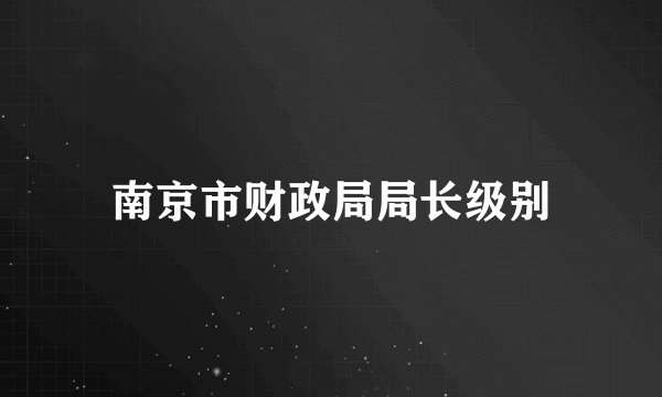 南京市财政局局长级别