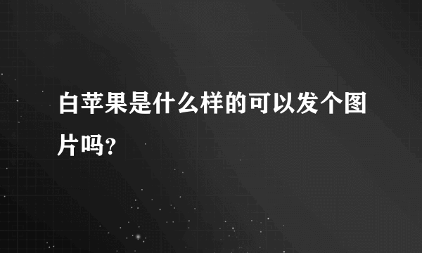 白苹果是什么样的可以发个图片吗？