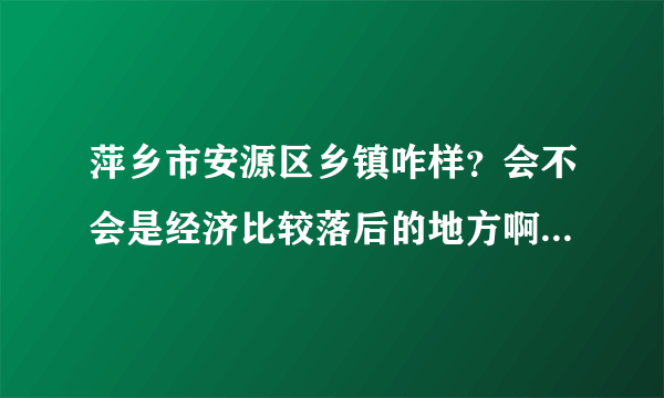 萍乡市安源区乡镇咋样？会不会是经济比较落后的地方啊？人民素质咋样？环境污染较重？机关单位待遇咋样？