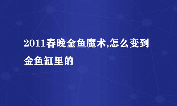 2011春晚金鱼魔术,怎么变到金鱼缸里的