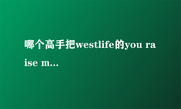 哪个高手把westlife的you raise me up这首歌翻译一下````