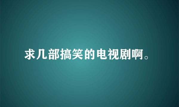 求几部搞笑的电视剧啊。