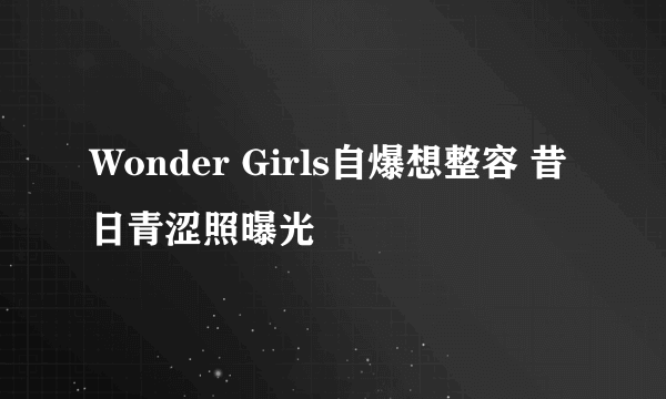 Wonder Girls自爆想整容 昔日青涩照曝光