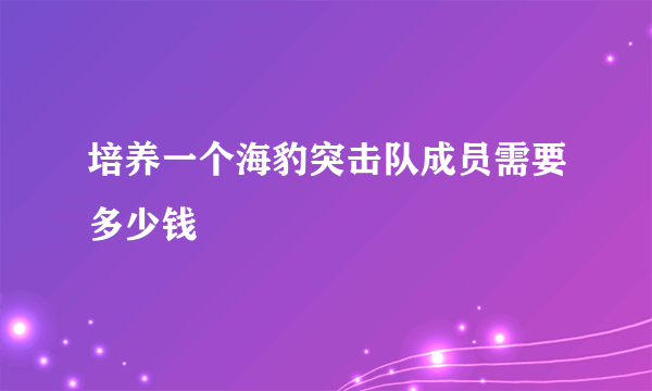 培养一个海豹突击队成员需要多少钱