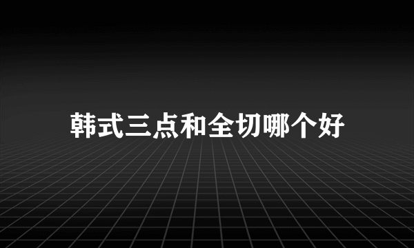 韩式三点和全切哪个好