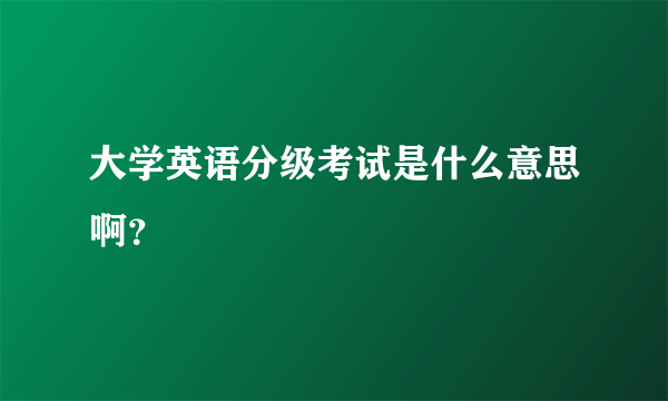 大学英语分级考试是什么意思啊？