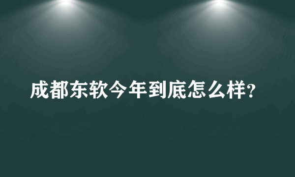 成都东软今年到底怎么样？