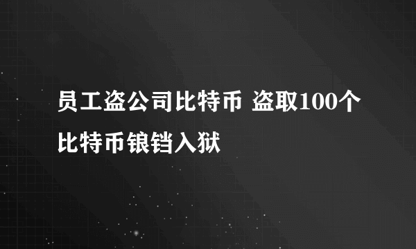 员工盗公司比特币 盗取100个比特币锒铛入狱