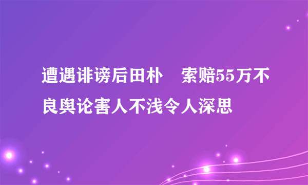 遭遇诽谤后田朴珺索赔55万不良舆论害人不浅令人深思