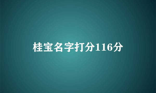 桂宝名字打分116分