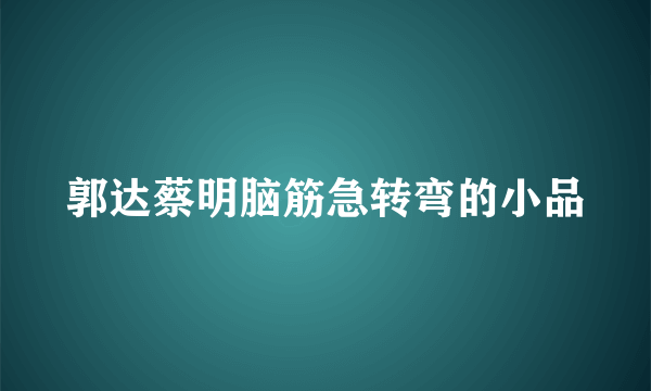 郭达蔡明脑筋急转弯的小品