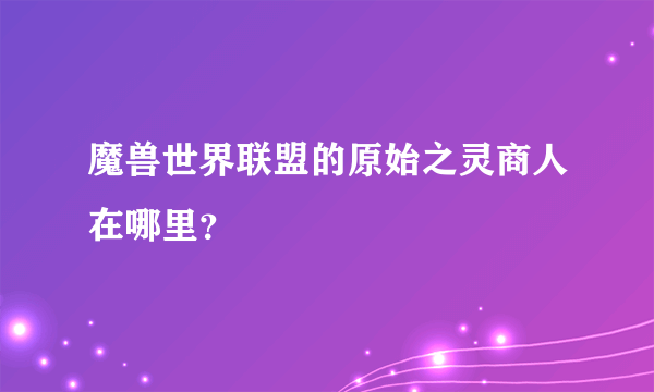 魔兽世界联盟的原始之灵商人在哪里？