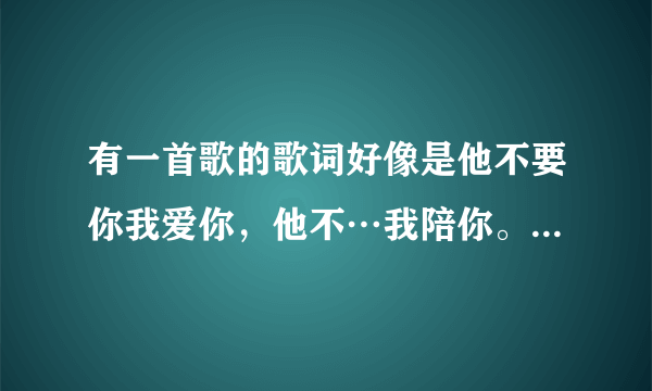 有一首歌的歌词好像是他不要你我爱你，他不…我陪你。我想知道这个歌叫什么