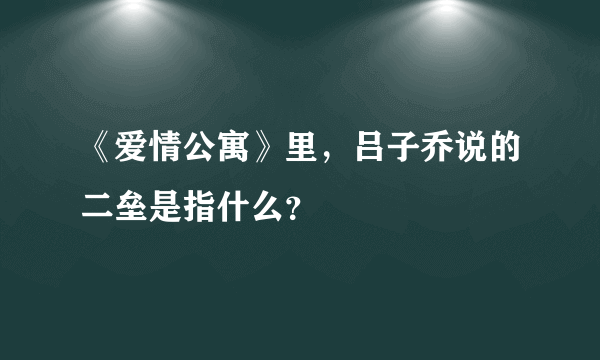 《爱情公寓》里，吕子乔说的二垒是指什么？