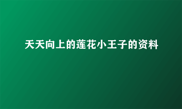 天天向上的莲花小王子的资料