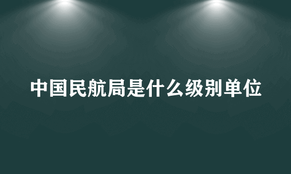 中国民航局是什么级别单位