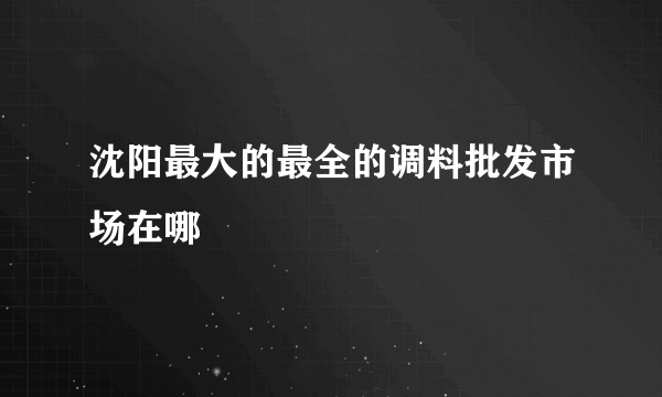 沈阳最大的最全的调料批发市场在哪